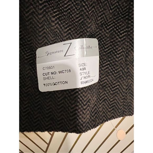Zagato Men's Chevron Plush Corduroy 3-Button Blazer Jacket Brown Size 48R NWT - Picture 3 of 6